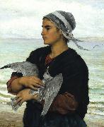 Jules Breton The Wounded Sea Gull china oil painting artist